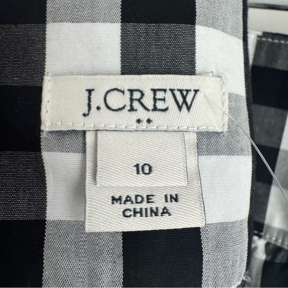 J Crew Gingham Black White Big Bow Ruffle Trim Skirt NEW Women’s size 10 - Picture 8 of 12